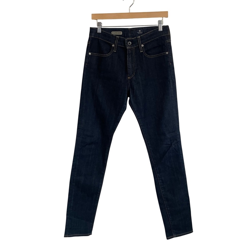 AG Adriano Goldschmied The Farrah Skinny High Rise Jeans Dark Indigo Blue 29‎ - Picture 2 of 11